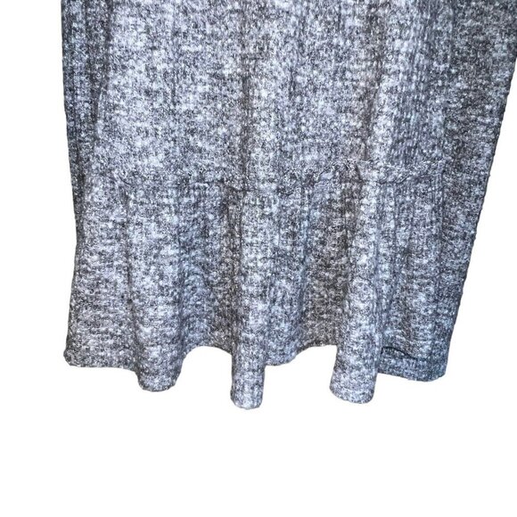 Anthropologie Eri + Ali Bronte Mock Neck Tiered Sweater Small Gray Babydoll - Picture 3 of 11